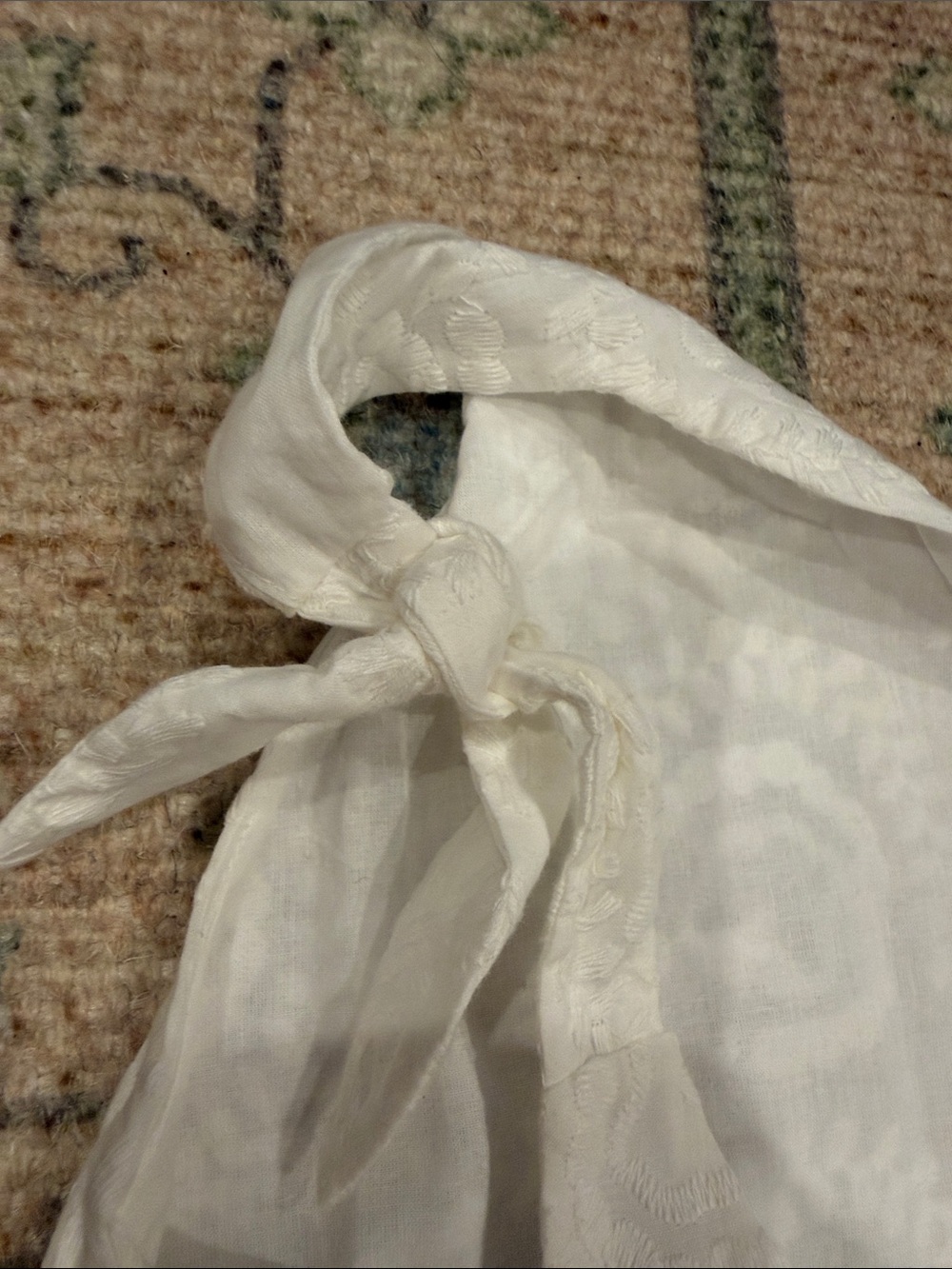 Buru Tie Top Tank - White Embroidery | Size Medium - Picture 4 of 4